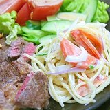 野菜たっぷりスパゲティーサラダ